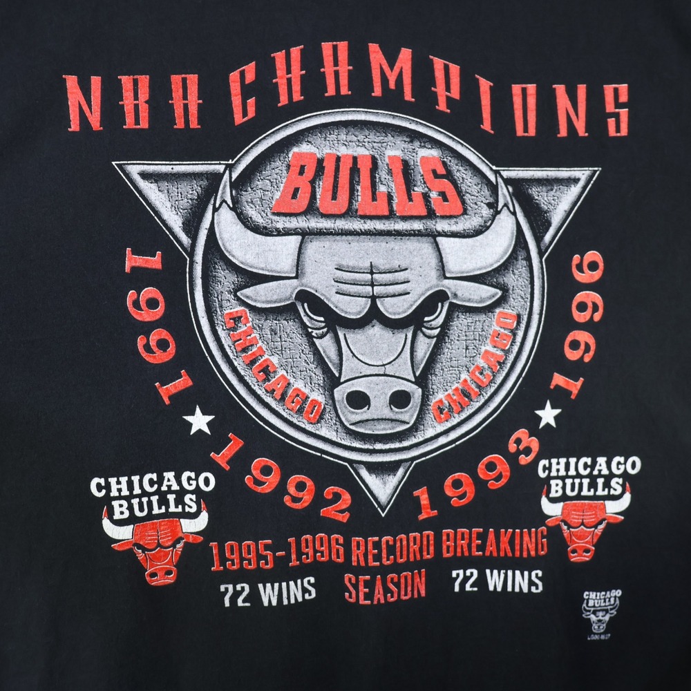 Vintage 1996 Chicago Bulls NBA Champions T-Shirt XL 90s Streetwear Black - Picture 2 of 9